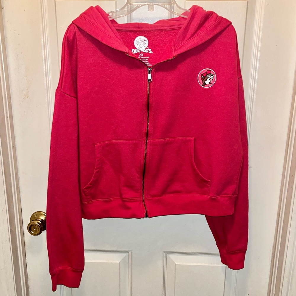 BUC-EE’S Long Sleeve Crop Full Front Zipper Hoodie Sweatshirt Jacket. Sz 2X.